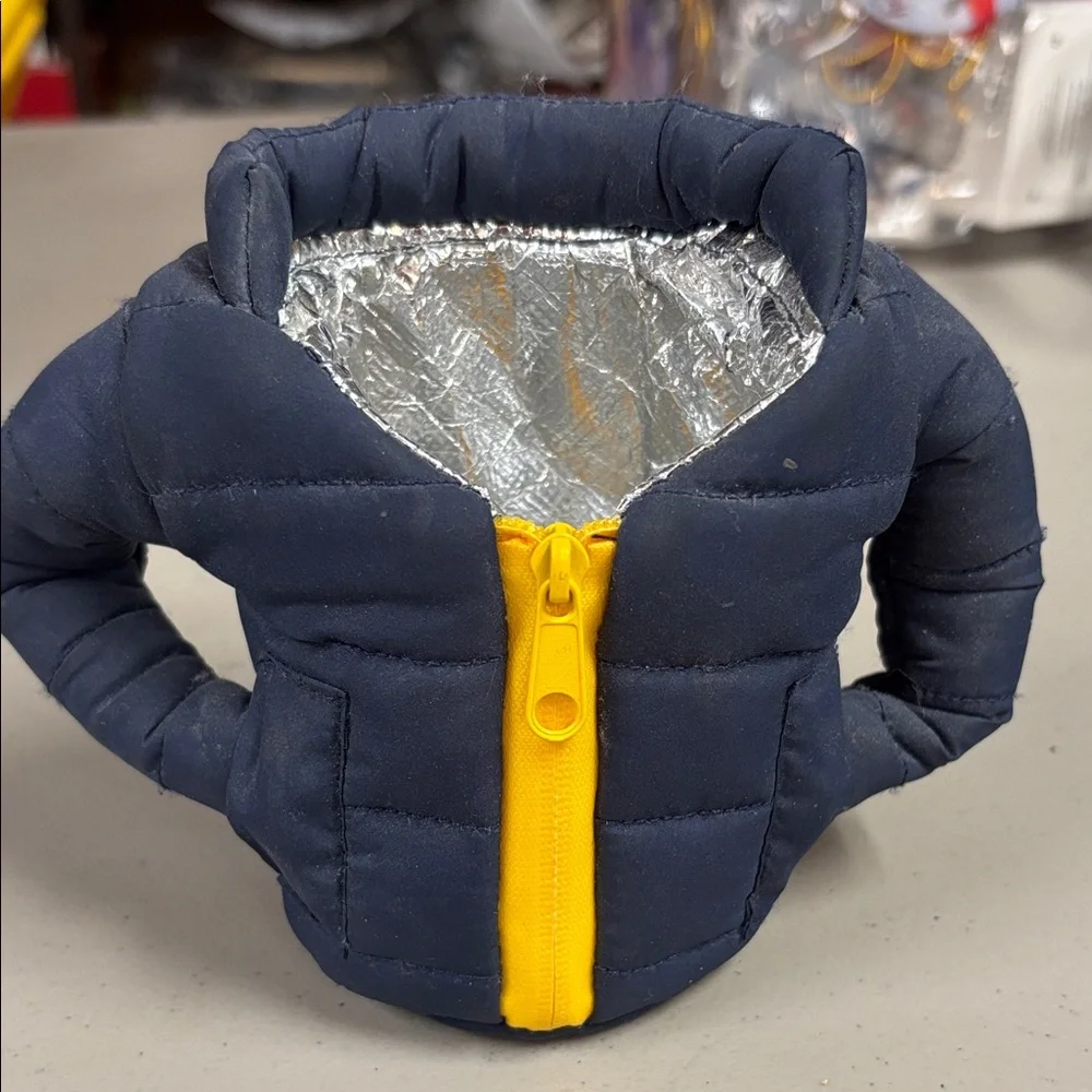 Insulated Jacket-Shaped Party Favor Holder - Yellow Zipper